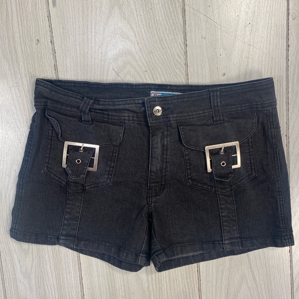 DD Jean Wear Women’s Mid Rise Black Shorts 100%cotton Junior Size 11